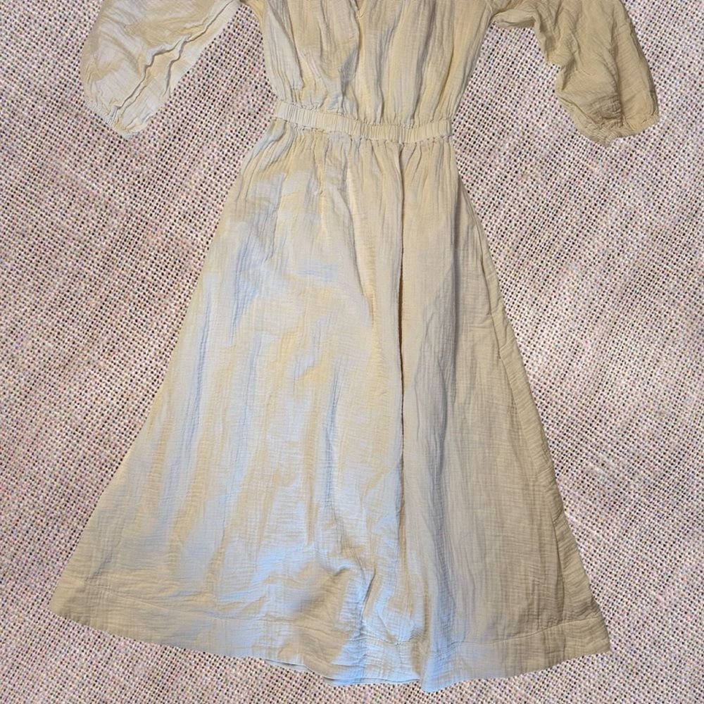 NWT Monrow Long-Sleeve Gauze Open-Back Midi Dress - Picture 7 of 10
